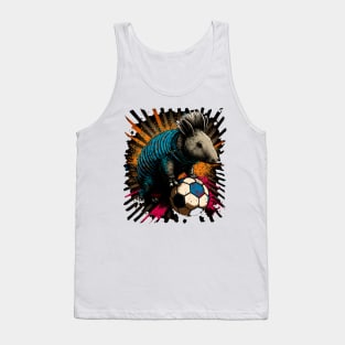 Armadillo Sports Player Soccer Futball Football - Graphiti Art Graphic Trendy Holiday Gift Tank Top